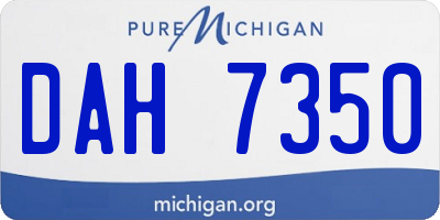 MI license plate DAH7350