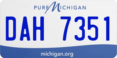 MI license plate DAH7351