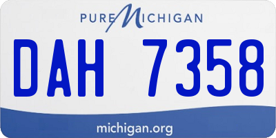 MI license plate DAH7358