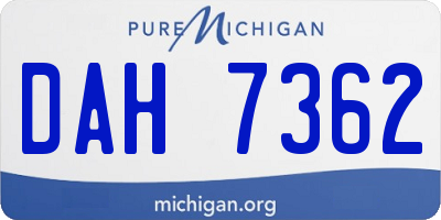 MI license plate DAH7362