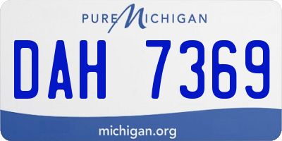 MI license plate DAH7369
