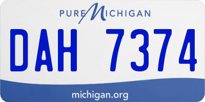 MI license plate DAH7374