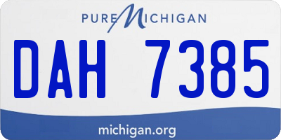 MI license plate DAH7385