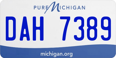 MI license plate DAH7389