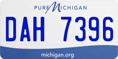 MI license plate DAH7396