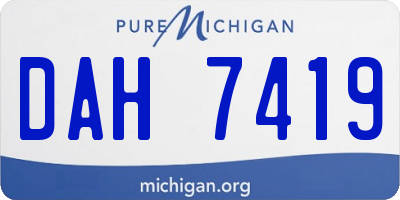 MI license plate DAH7419