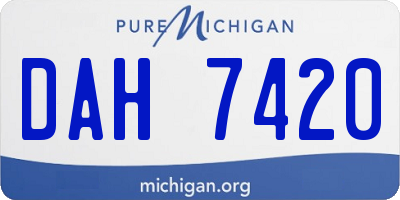 MI license plate DAH7420