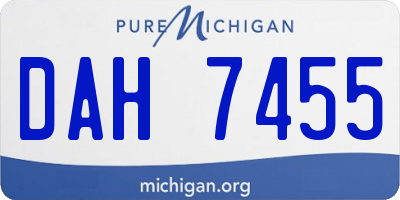 MI license plate DAH7455