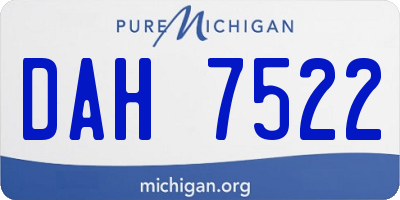 MI license plate DAH7522