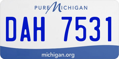 MI license plate DAH7531