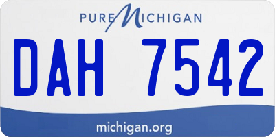 MI license plate DAH7542