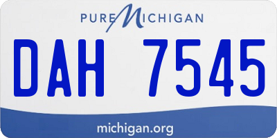 MI license plate DAH7545