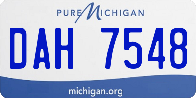 MI license plate DAH7548