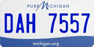 MI license plate DAH7557