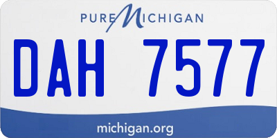 MI license plate DAH7577