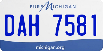 MI license plate DAH7581