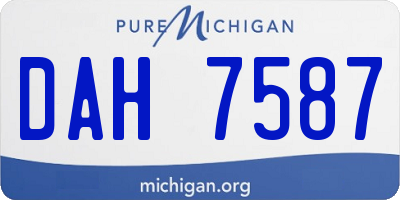 MI license plate DAH7587