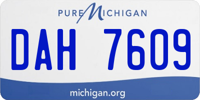 MI license plate DAH7609