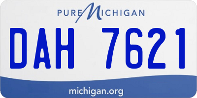 MI license plate DAH7621