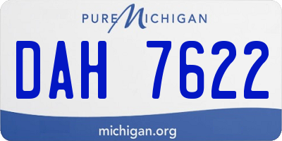 MI license plate DAH7622