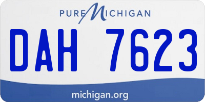 MI license plate DAH7623