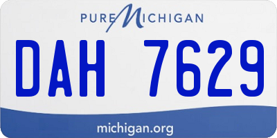 MI license plate DAH7629