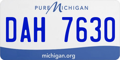 MI license plate DAH7630