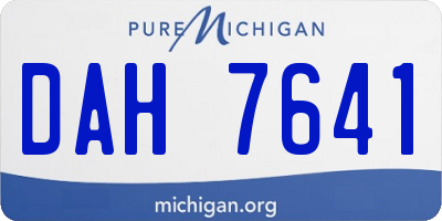 MI license plate DAH7641