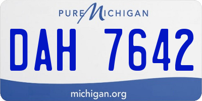 MI license plate DAH7642