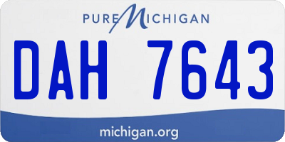 MI license plate DAH7643