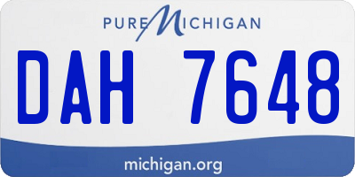 MI license plate DAH7648