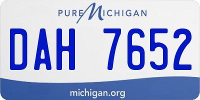 MI license plate DAH7652