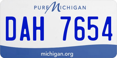 MI license plate DAH7654