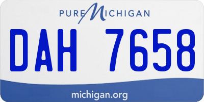 MI license plate DAH7658