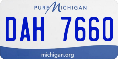 MI license plate DAH7660
