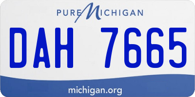MI license plate DAH7665