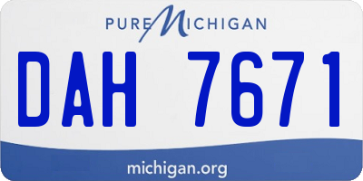 MI license plate DAH7671