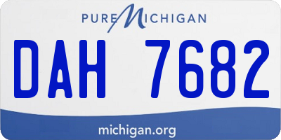 MI license plate DAH7682