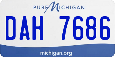 MI license plate DAH7686