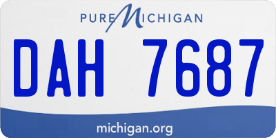 MI license plate DAH7687