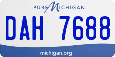 MI license plate DAH7688