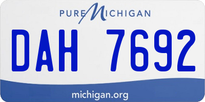 MI license plate DAH7692