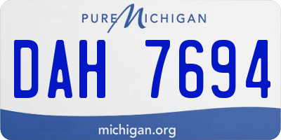 MI license plate DAH7694