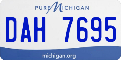 MI license plate DAH7695