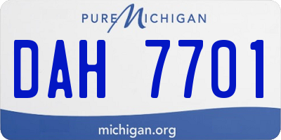 MI license plate DAH7701