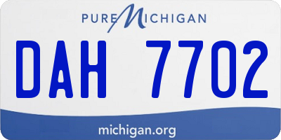 MI license plate DAH7702