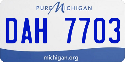 MI license plate DAH7703