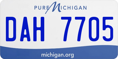 MI license plate DAH7705