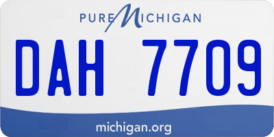 MI license plate DAH7709