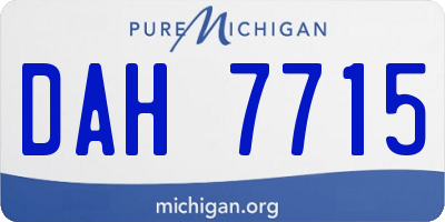 MI license plate DAH7715